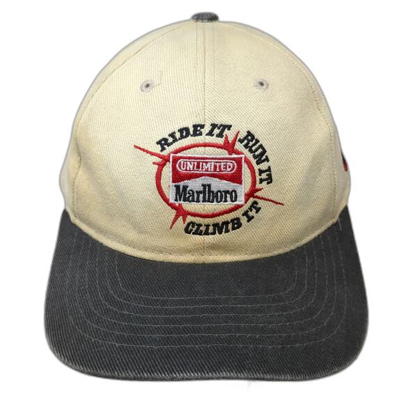 Marlboro Other - Marlboro Unlimited Adventure Team Baseball Cap Beige Black One Size Cotton Hat